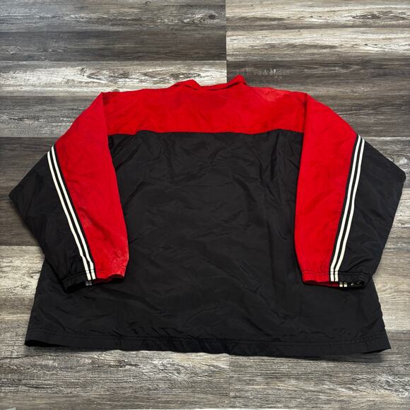 Vintage Detroit Red Wings NHL Logo 7 Black Red Mens XL Windbreaker Hockey Jacket - Picture 3 of 11